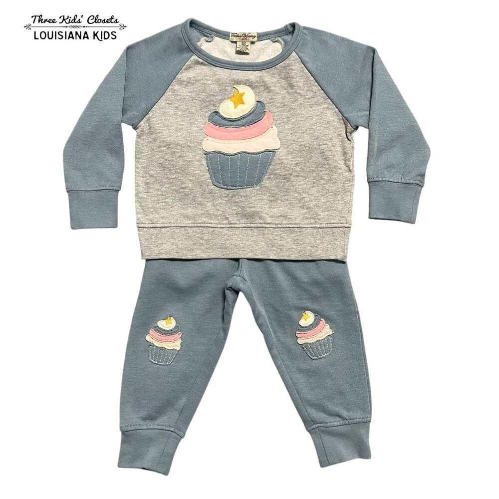 Tailor Vintage 2-3Y Cupcake Appliqué Lounge Set Sweatsuit